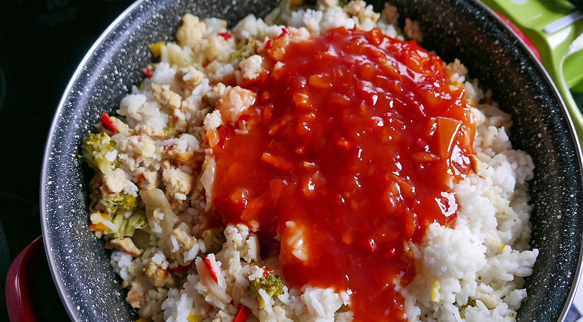 magushapu kana riisi ja köögiviljadega